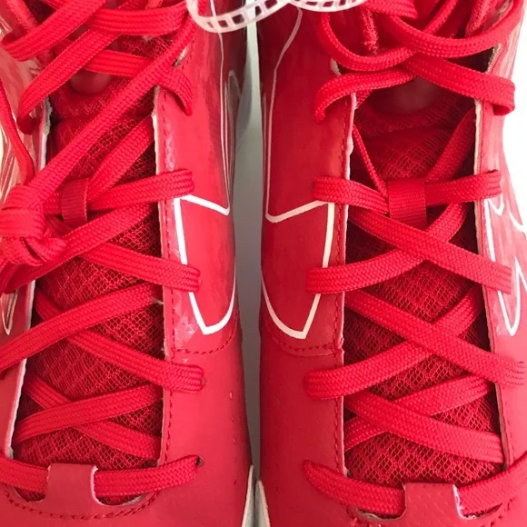 Under Armour UA Ignite Mid ST CC Metal Baseball Cleats Red White Men Sz 13 NIB